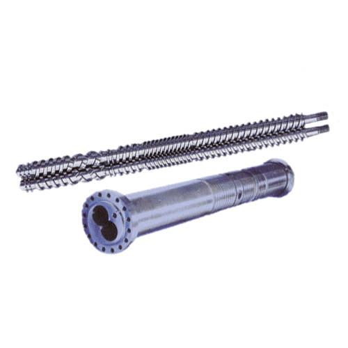 Parallel twin screw and cylinder