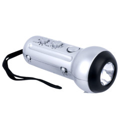 Flashlight with wrist strap on rear