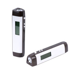 LED Plastic flashlight with digital clock