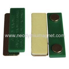 Green plastic magnetic badges