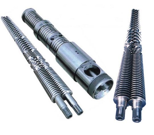 Twin conical screw and barrel