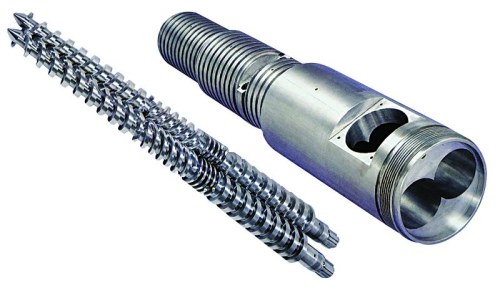 twin conical screw barrel for granulator