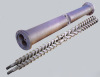 Parallel twin screw barrel for granulator