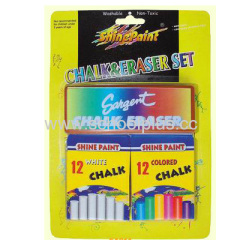 color and white chalk with eraser set for child DIY