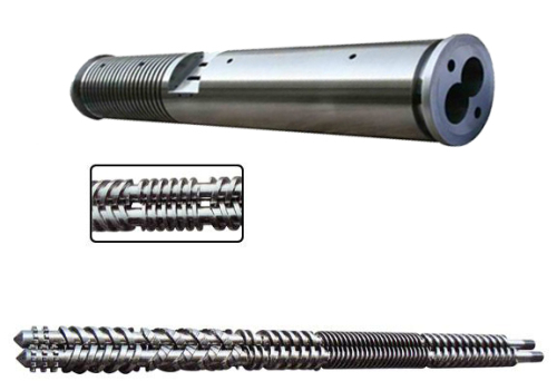 Bimetallic parallel twin screw barrel