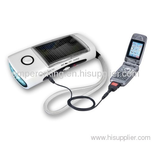 Solar flashlight radio with mobilephone charger
