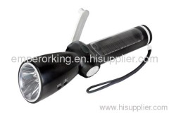 Crank dynamo &solar flashlight with mobilephone charger