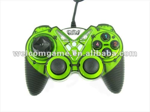 Wired game controller with dual vibration