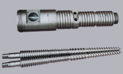 Nitrided conical twin screw barrel