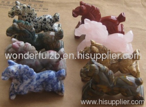 gemstone horse carvings