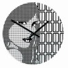 pretty girl background silver wall clock