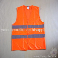 red knitted reflective safety vest with EN471 standard