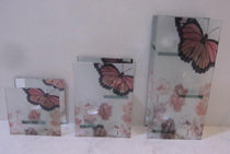 butterfly pritied stained glass candle holder