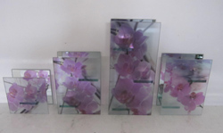 colored glass candle holders