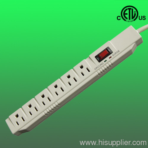 6 way surge protector with surge and grounding indicator