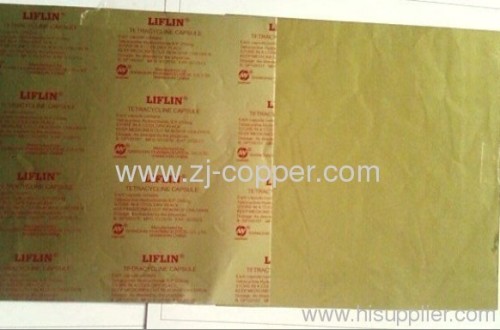 double gold PTP printed aluminium foil