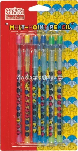 smile colorful Multi push pencil for school and office