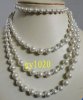 White glass pearl multi-layer wire line fashion necklace jewelry