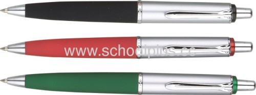 Plastic ball pen with metal clip