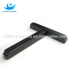 NdFeB irregular bar magnet with black epoxy coating