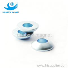 irregular ndfeb magnet. neodymium magnet cup with hole.