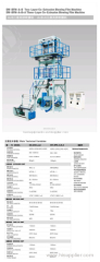 3-layer co-extrusion film blowing machine, 2 blown film extruders, 3 hoppers, PE film machine