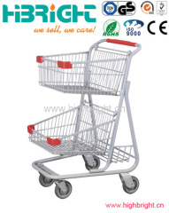 two tier grocery hand carts