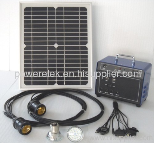 Multi-function mini solar home lighting system 20W/30W/40W/100W