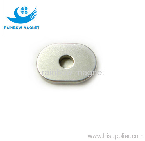 Permanent neodymium Iron Boron ellipse magnet with hole