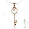 design 18k rose gold and diamond heart key pendant necklace,18k rose gold jewelry,diamond pendant necklace
