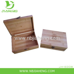 Natural bamboo storage box with lid