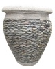 Stacked pebble stone flower pot
