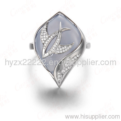 18k white gold diamond and agate ring,diamond jewelry,fine jewelry