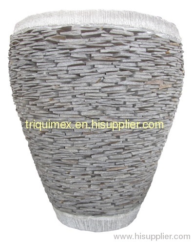 Natural stacked stone vase
