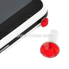 Wholesale Mobile Phone Dustproof Plugs With Red Crystal Stone
