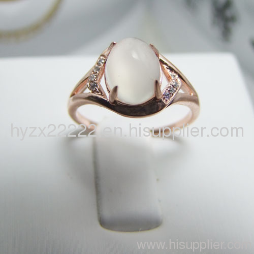 fashion 18k rose gold moon quartz ring,18k rose gold jewelry,gemstone ring,fine jewelry