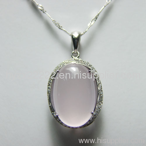 925 sterling silver rose quartz pendant necklace,silver jewelry,gemstone pendant,fine jewelry