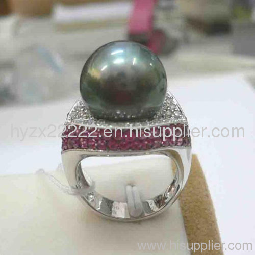 925 silver black pearl ring,sterling silver jewelry,pearl jewelry,fine jewelry