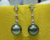 sterling silver pearl and cubic zirconia earrings,pearl jewelry,fine jewelry