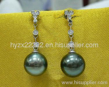 sterling silver pearl and cubic zirconia earrings,pearl jewelry,fine jewelry