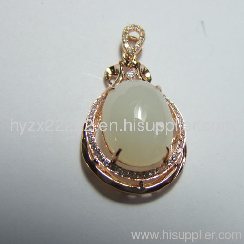 fashion 18k rose gold moon quartz pendant,gemstone pendant,gold jewelry,fine jewelry
