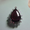 18k white gold garnet pendant,18k white gold jewelry,gemstone pendant,fine jewelry