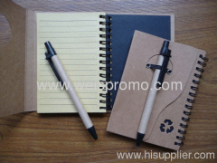 Promotion recycle notebook with ball pen