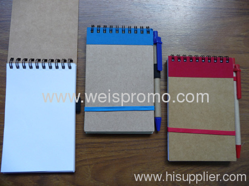 140x90mm Recycle notebook with pen