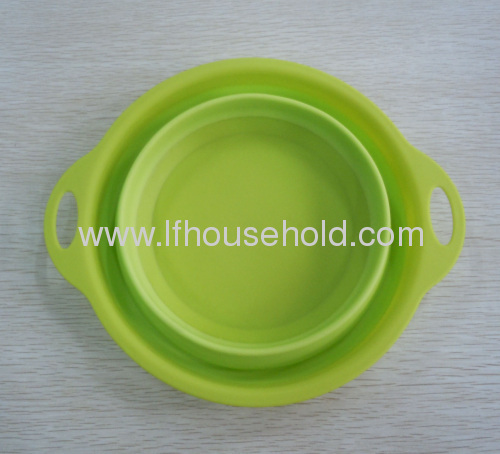 new round shape folding plastic bowl