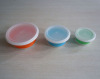 set of 3 round shape plastic folding bowl collapsible bowl with cover