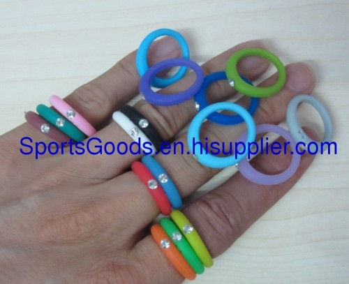 Silicone Ring With Diamond Finger Ring With Crystal