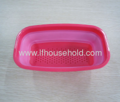pink square fold colander plastic colander