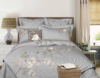 Embroidered bamboo bed sheet set