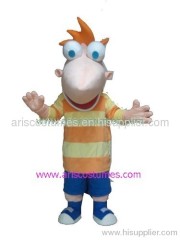 phineas and ferb mascot costume cartoon characters mascots
